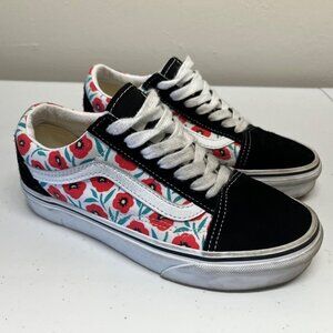 Vans Old Skool Low Top Floral Sneakers Shoes Womens 5 Mens 3.5